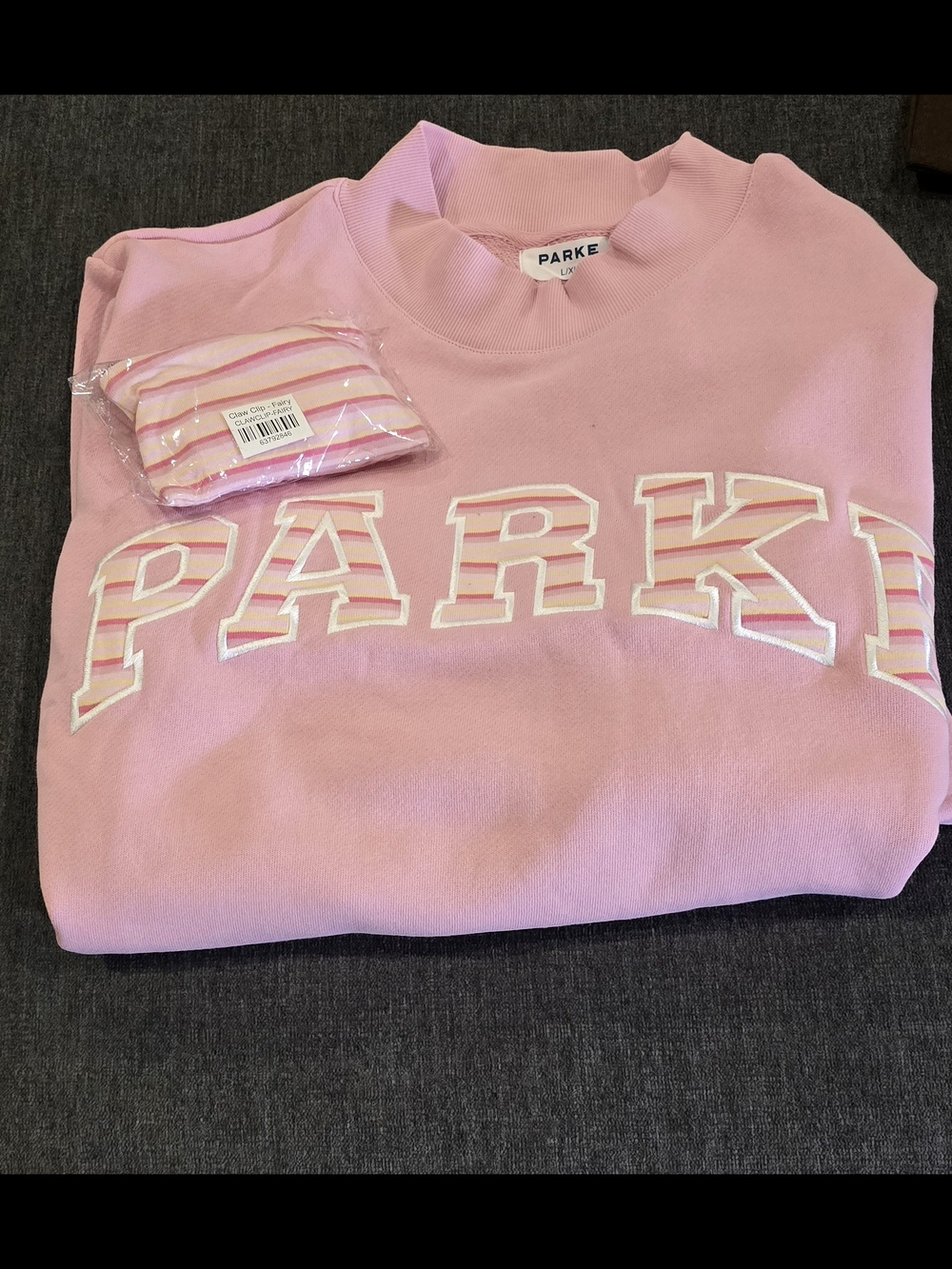 New SWEATPEA Parke Oversized Mockneck Heritage L/XL & Fairy Claw Clip Sold Out